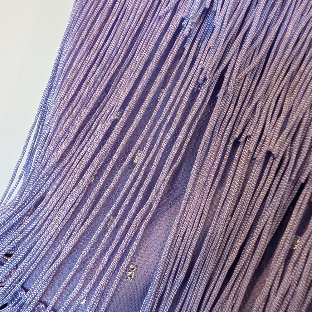 Lavender Fringe Beaded Slip Dress - Picture 2 of 2
